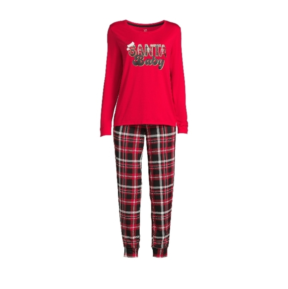 Women's Christmas "Santa Baby" Lightweight Pajama’s PJ's Long Sleeve New-Size 2X - Picture 4 of 4